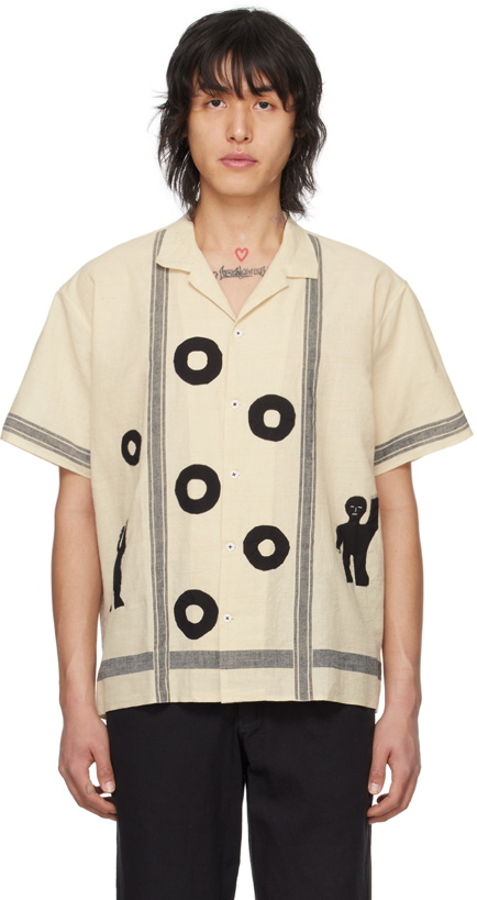 Photo: HARAGO Off-White Appliqué Shirt