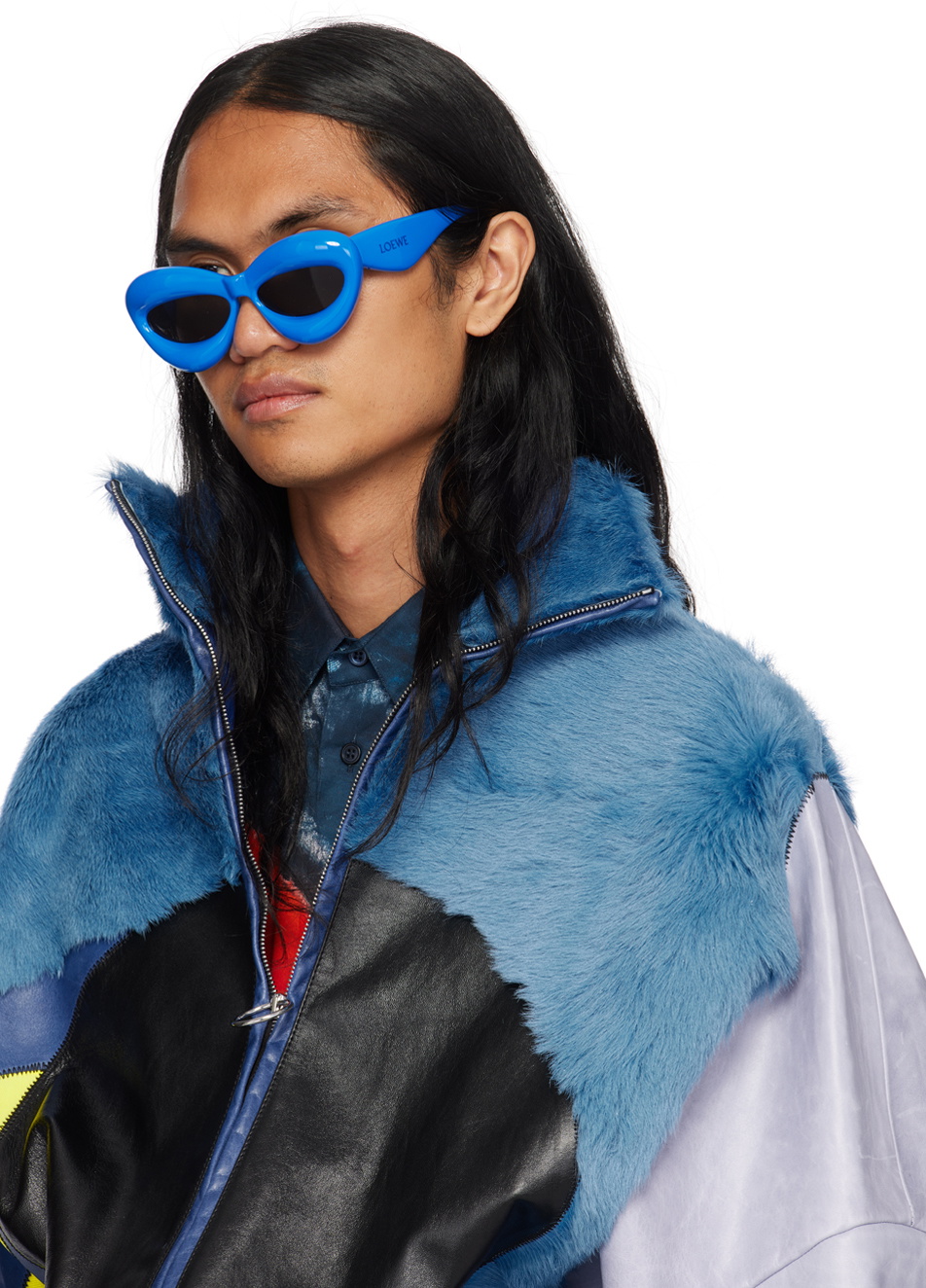 LOEWE Blue Inflated Cat-Eye Sunglasses Loewe display picture 3
