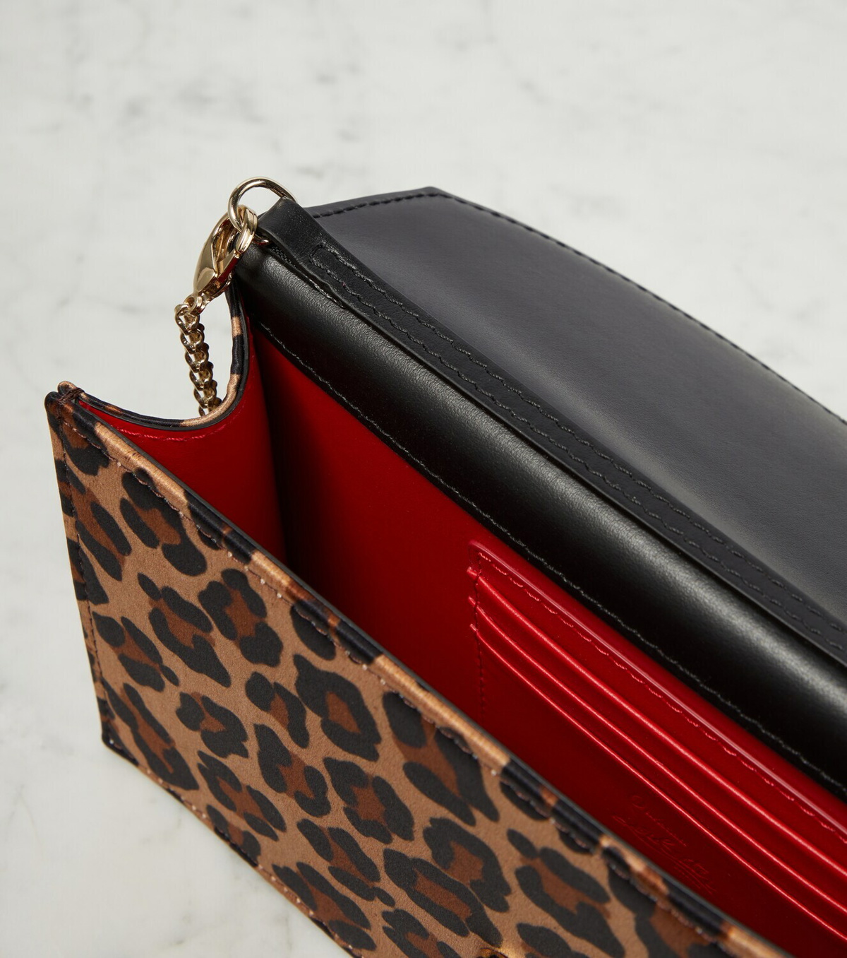 Christian Louboutin Loubi54 Leopard Print Leather Card Holder