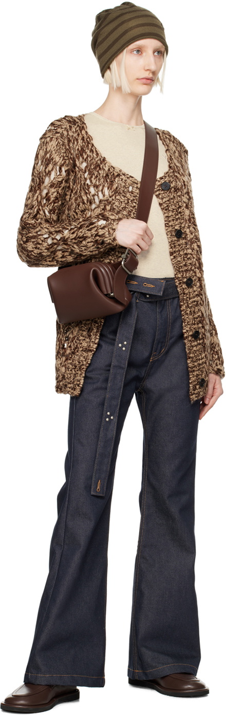 OPEN YY Navy Belted Loose Bootcut Jeans OPEN YY