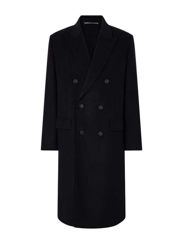 Photo: SAINT LAURENT - Double-Breasted Wool-Blend Coat - Black