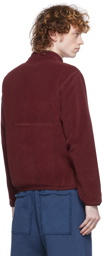 Sporty & Rich Burgundy Serif Logo Half-Zip Sweater