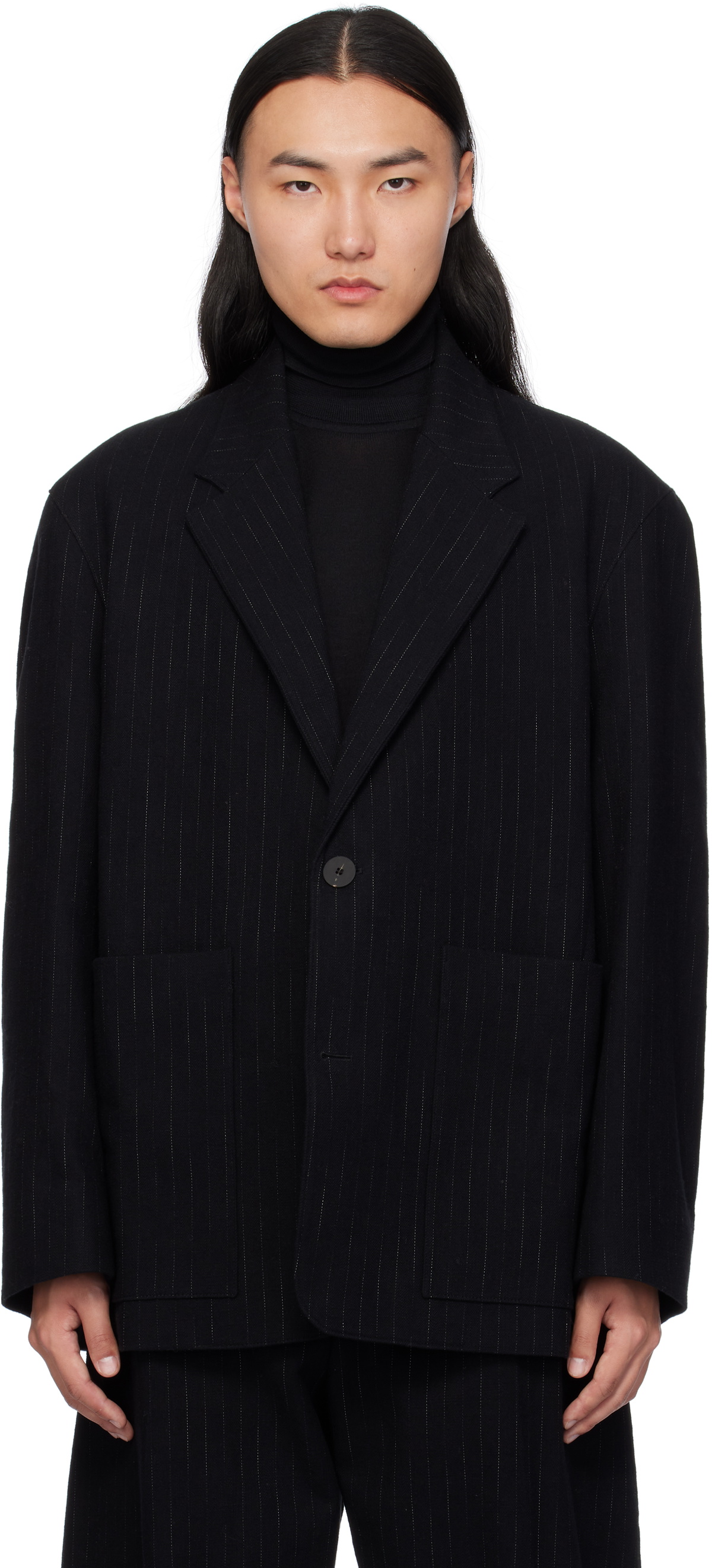 Studio Nicholson Black Conde Stripe Blazer Studio Nicholson