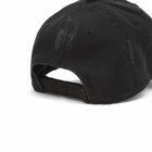 Martine Rose Women's Cut Peak Cap in Black Washed 