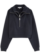 Frame Layered Half-zip Jersey Sweatshirt Navy