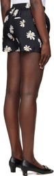 Moschino Black All Over Daisy Print Shorts