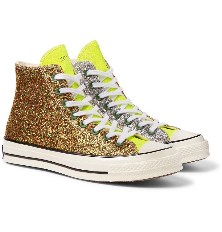 Photo: Converse - JW Anderson 1970s Chuck Taylor All Star Glittered Canvas High-Top Sneakers - Gold