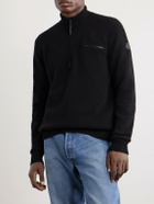 Moncler - Logo-Appliquéd Wool And Cashmere-Blend Half-Zip Sweater - Black