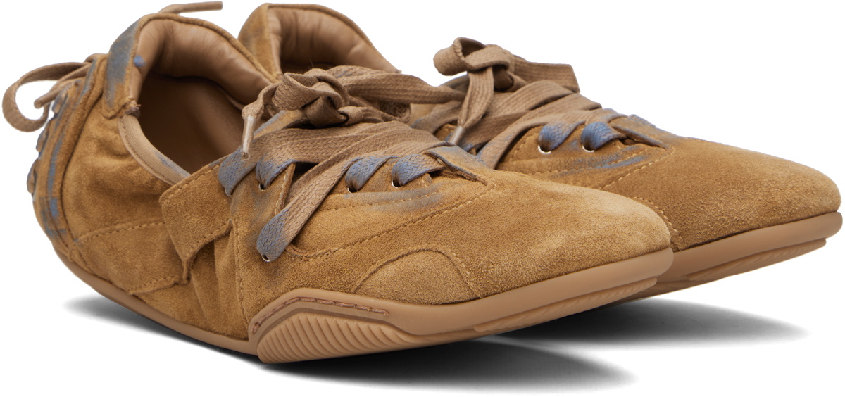 Acne Studios Brown & Blue Lace-up Suede Sneakers
