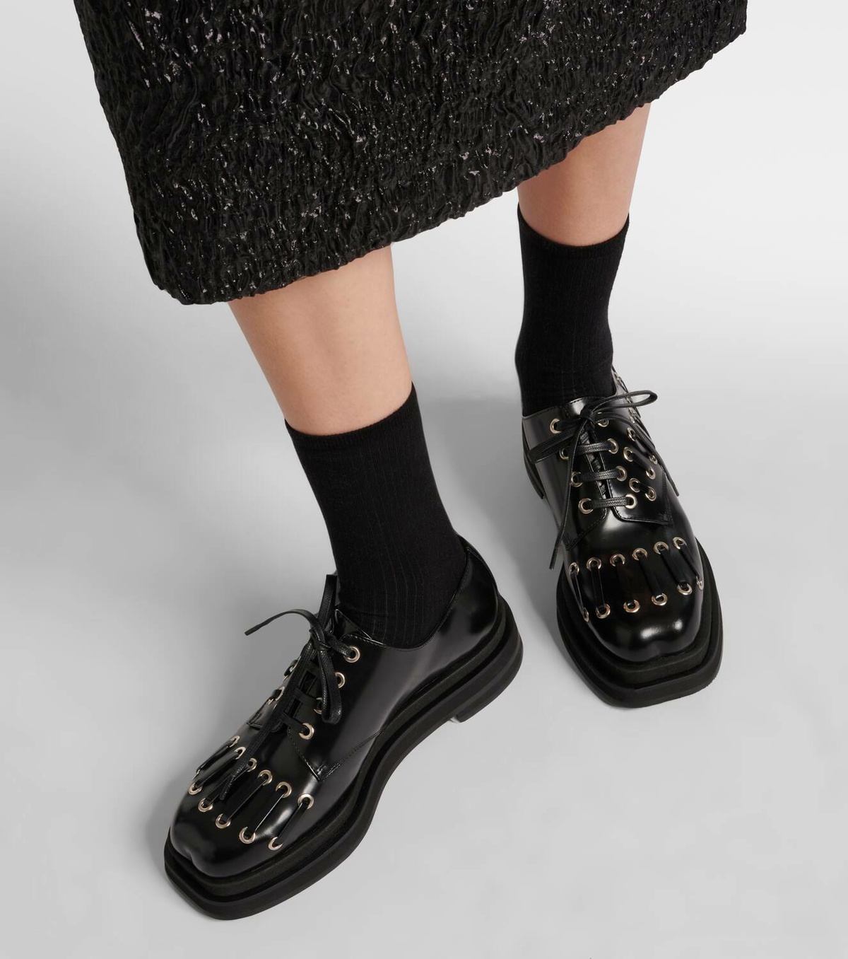 Simone Rocha Heart Toe leather platform brogues