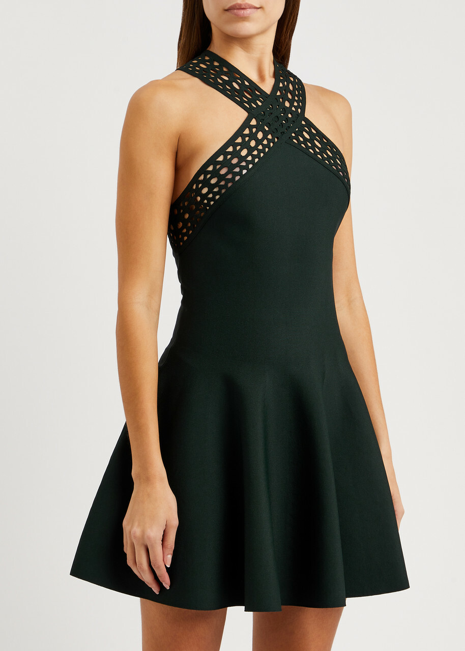 VIP【関税送料無料】希少 Alaia Asym Belt Mini Dress Alaïa Vienne Stretch-knit Mini Dress Dark Green ALAÏA