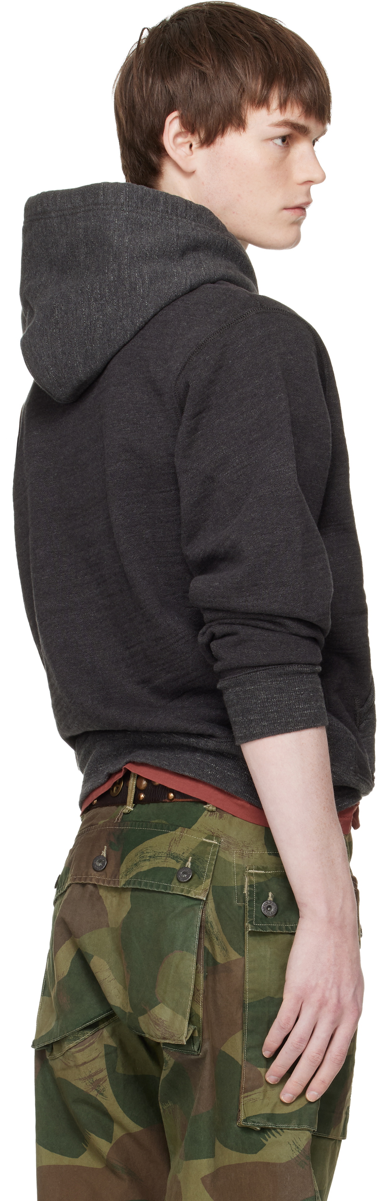 RRL Gray French Terry Hoodie