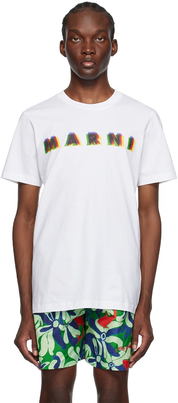 Photo: Marni White Printed T-Shirt