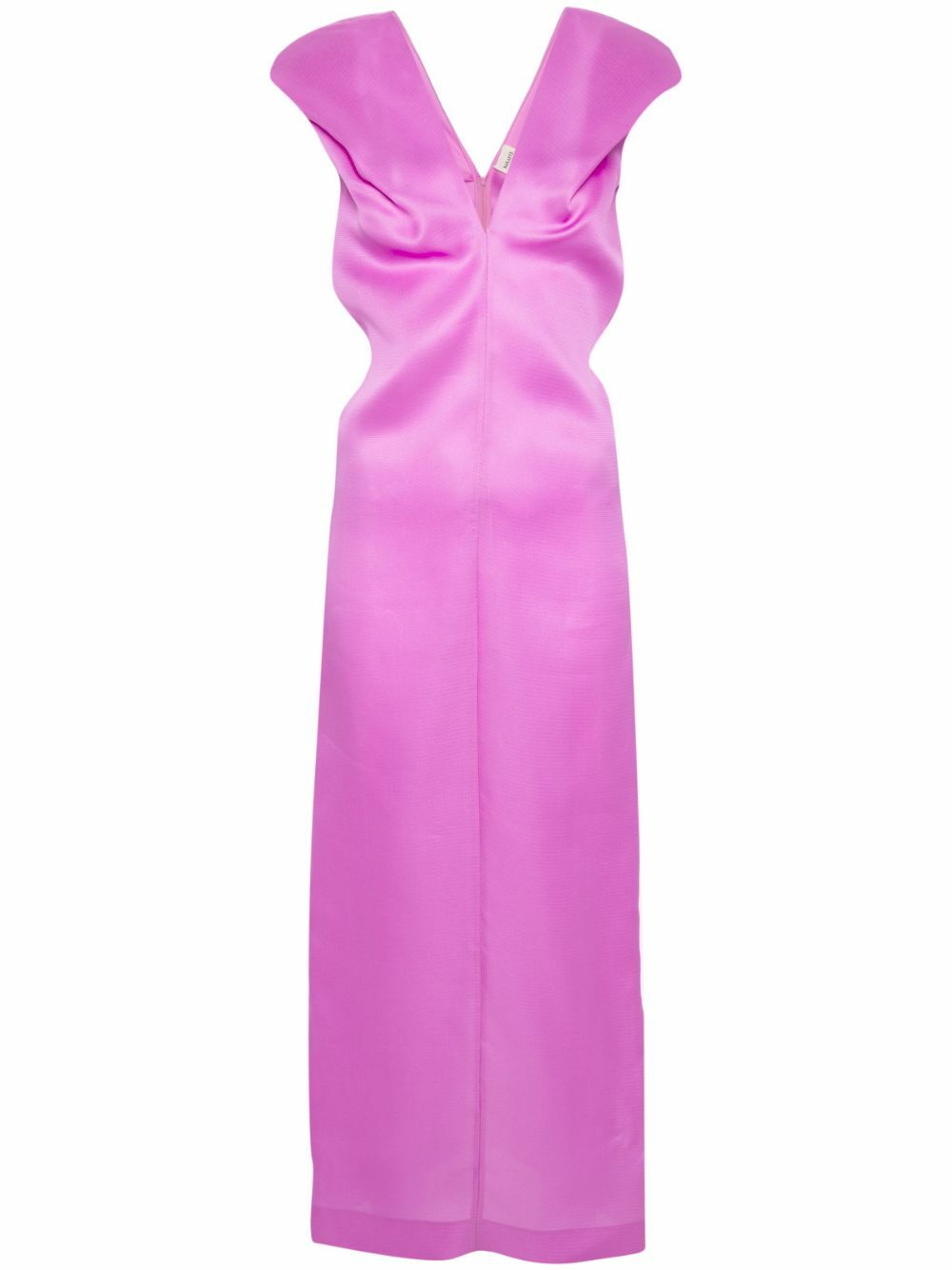 KHAITE Purple V-Neck Silk Dress