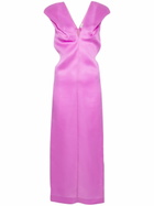 KHAITE Purple V-Neck Silk Dress