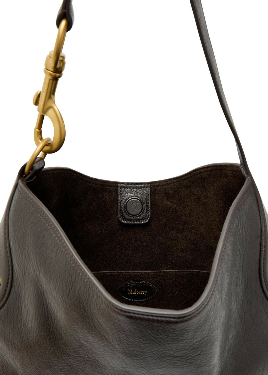 Mulberry Hackney Glossed Grained Leather Shoulder bag - Brown - One Size