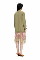 Diesel Sweatshirt dress with chiffon and lace skirt - Dresses - Woman -