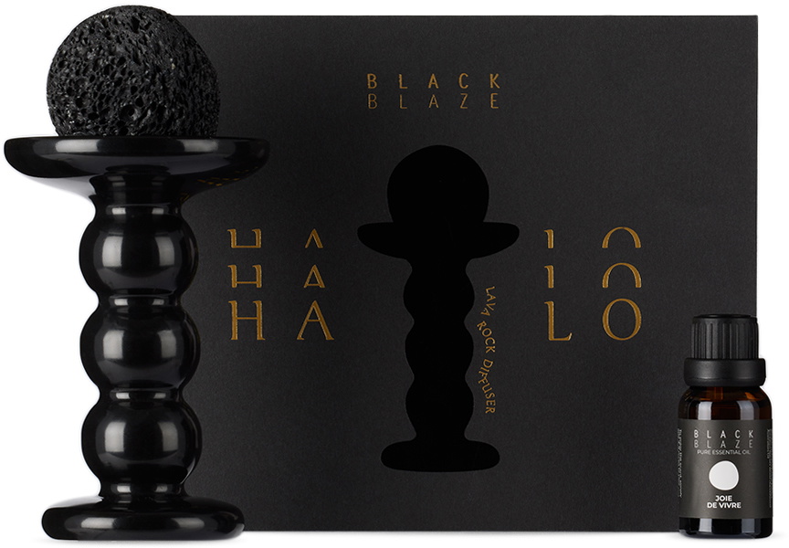 BLACK BLAZE Black Halo Lava Rock & Joie de Vivre Diffuser Set