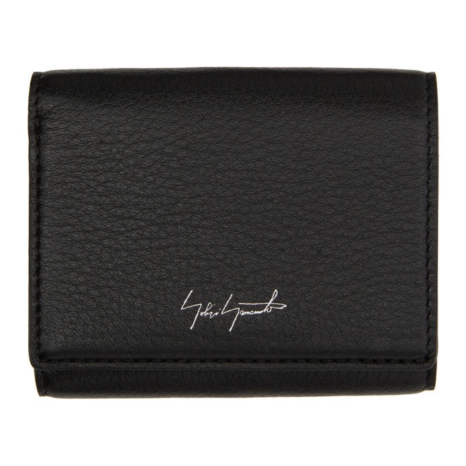 Photo: Yohji Yamamoto Black Grained Leather discord Compact Trifold Wallet