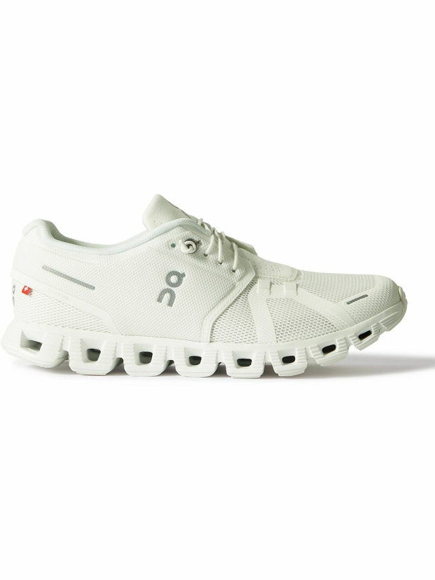 Photo: ON - Cloud 5 Rubber-Trimmed Recycled Mesh Running Sneakers - White