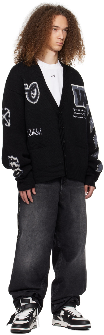 Off-White Black Varsity Cardigan Off-White
