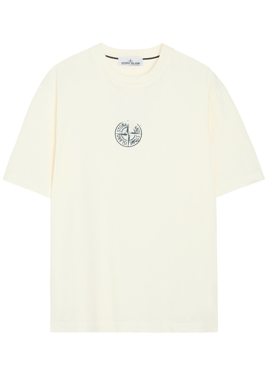 Stone Island Logo-print Cotton T-shirt Ivory