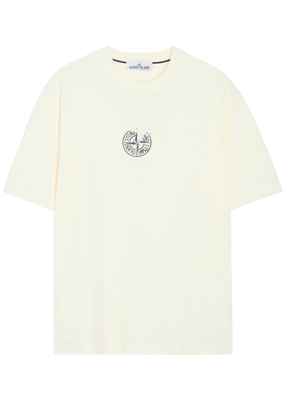 Photo: Stone Island Logo-print Cotton T-shirt Ivory