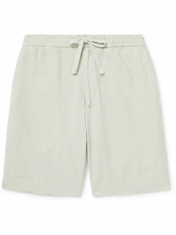 Photo: Officine Générale - Phil Straight-Leg Garment-Dyed Lyocell, Linen and Cotton-Blend Twill Shorts - Neutrals