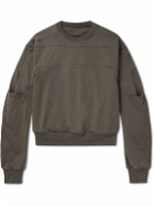 Rick Owens - Geth Panelled Cotton-Jersey Sweatshirt - Brown