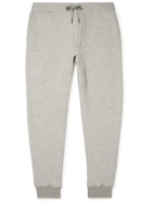 TOM FORD - Tapered Garment-Dyed Fleece-Back Cotton-Jersey Sweatpants - Gray