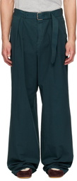 Dries Van Noten Green Poplin Trousers