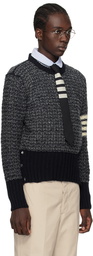 Thom Browne Navy 4-Bar Sweater