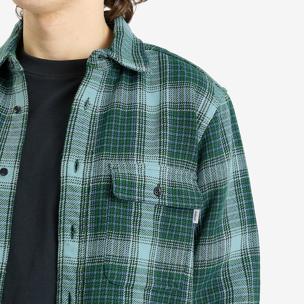 Adsum Men's Classic Plaid Workshirt in Green Check