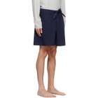Tekla Navy Poplin Pyjama Shorts