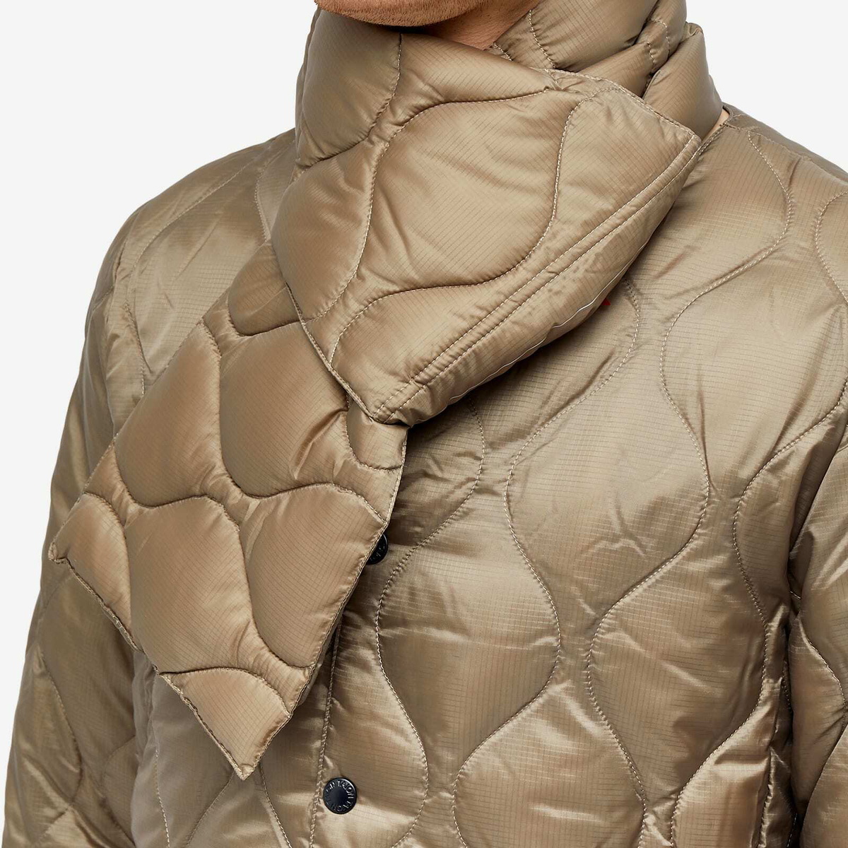 F/CE. Men's x Taion Packable Down Scarf in Sage Green