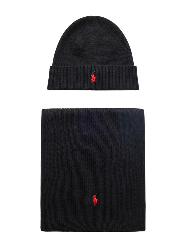 Photo: Polo Ralph Lauren - Logo-Embroidered Wool Beanie and Scarf Set