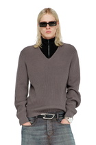 Diesel Half-zip sweater with layered neckline - Knitwear - Man -