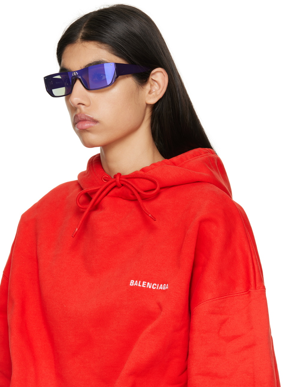 Balenciaga Violet Shield Sunglasses Balenciaga BB0041S Shield Sunglasses | Fashion Eyewear main image 4
