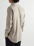 Canali - Slim-Fit Button-Down Collar Brushed Cotton-Twill Shirt - Neutrals