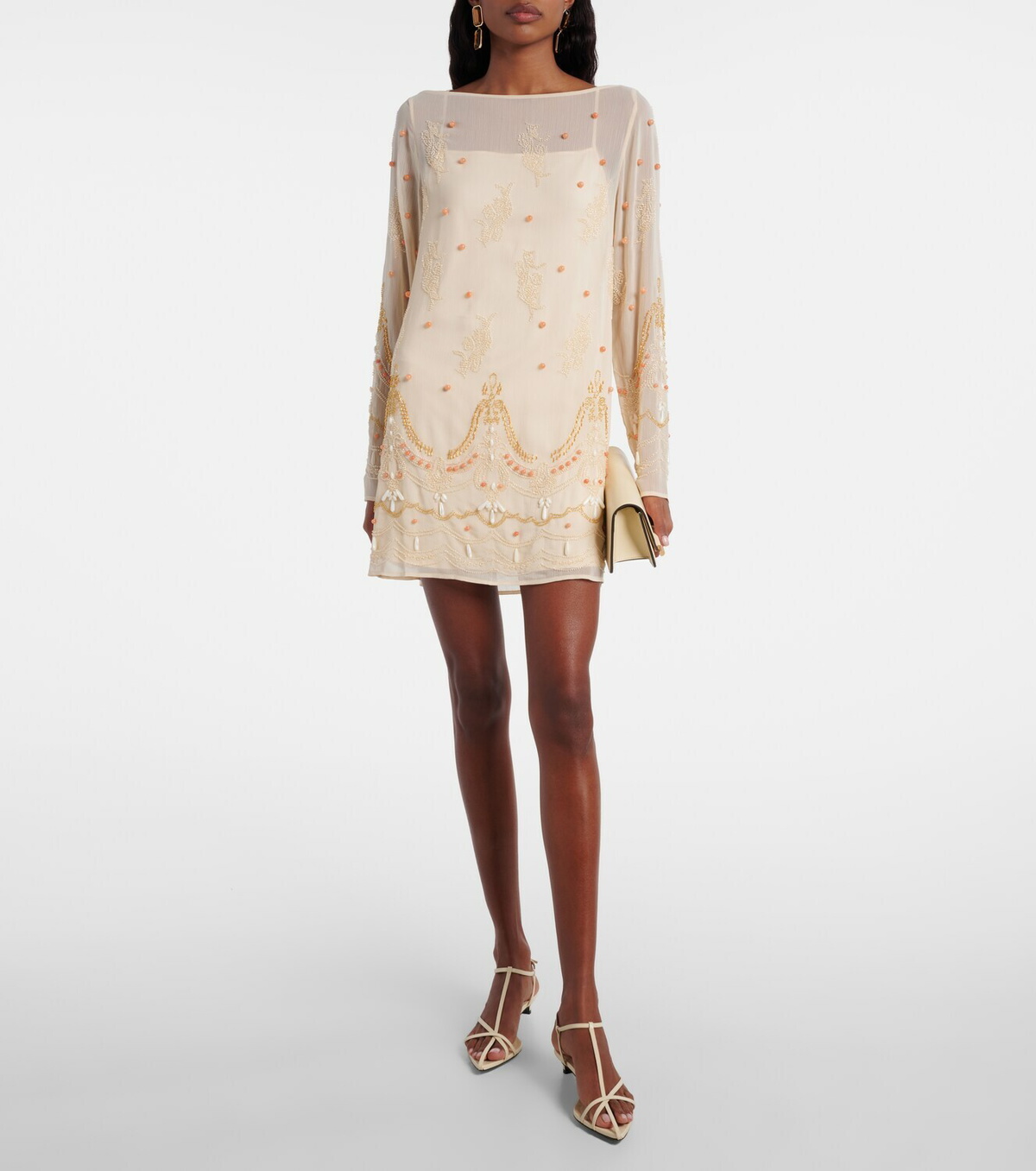 Xu Zhi Embellished chiffon minidress
