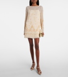 Xu Zhi Embellished chiffon minidress