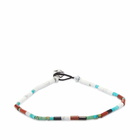 Mikia Men's Tube Stone Bracelet in Turquoise/Howlite