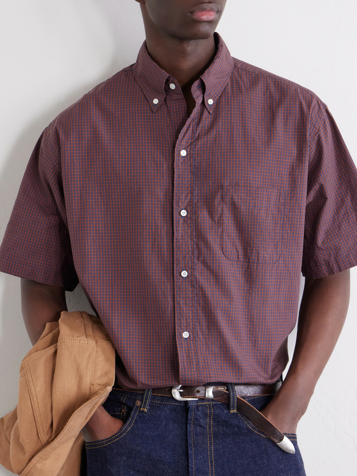 Beams Plus - Button-Down Collar Checked Cotton Shirt - Red