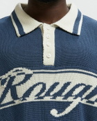 Rough. KNITTED RUGBY LONGSLEEVE Blue Mens Longsleefe