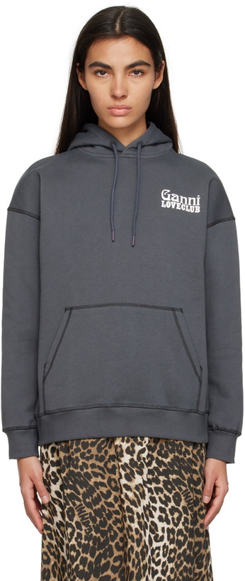 Photo: GANNI Gray Isoli 'Loveclub' Hoodie