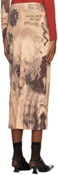 ELLISS Beige Cosmic Vibes Midi Skirt