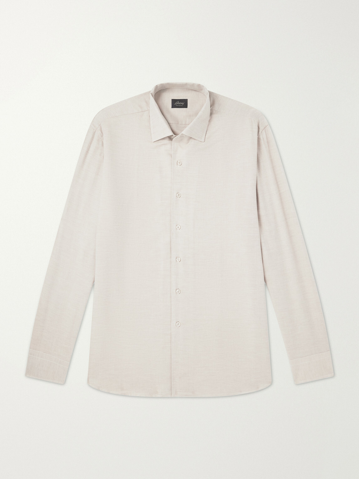 Brioni - Marcello Cotton and Cashmere-Blend Shirt - Neutrals