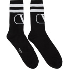 Valentino Black and Grey Valentino Garavani VLogo Socks