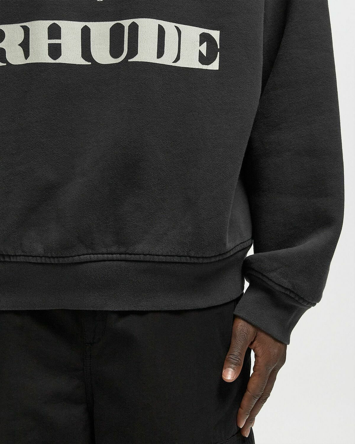 Rhude DINERO CREWNECK Black Mens Sweatshirt