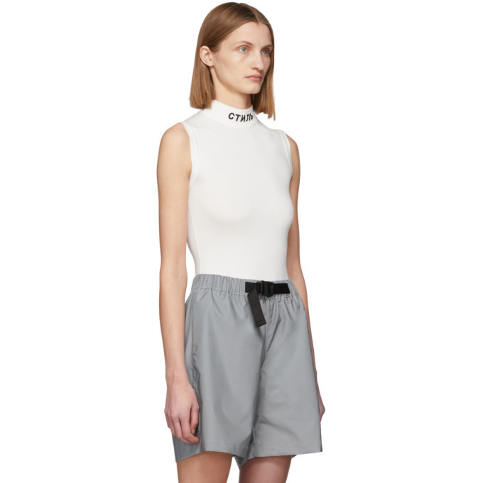 Heron Preston White Style Mock Neck Bodysuit Heron Preston